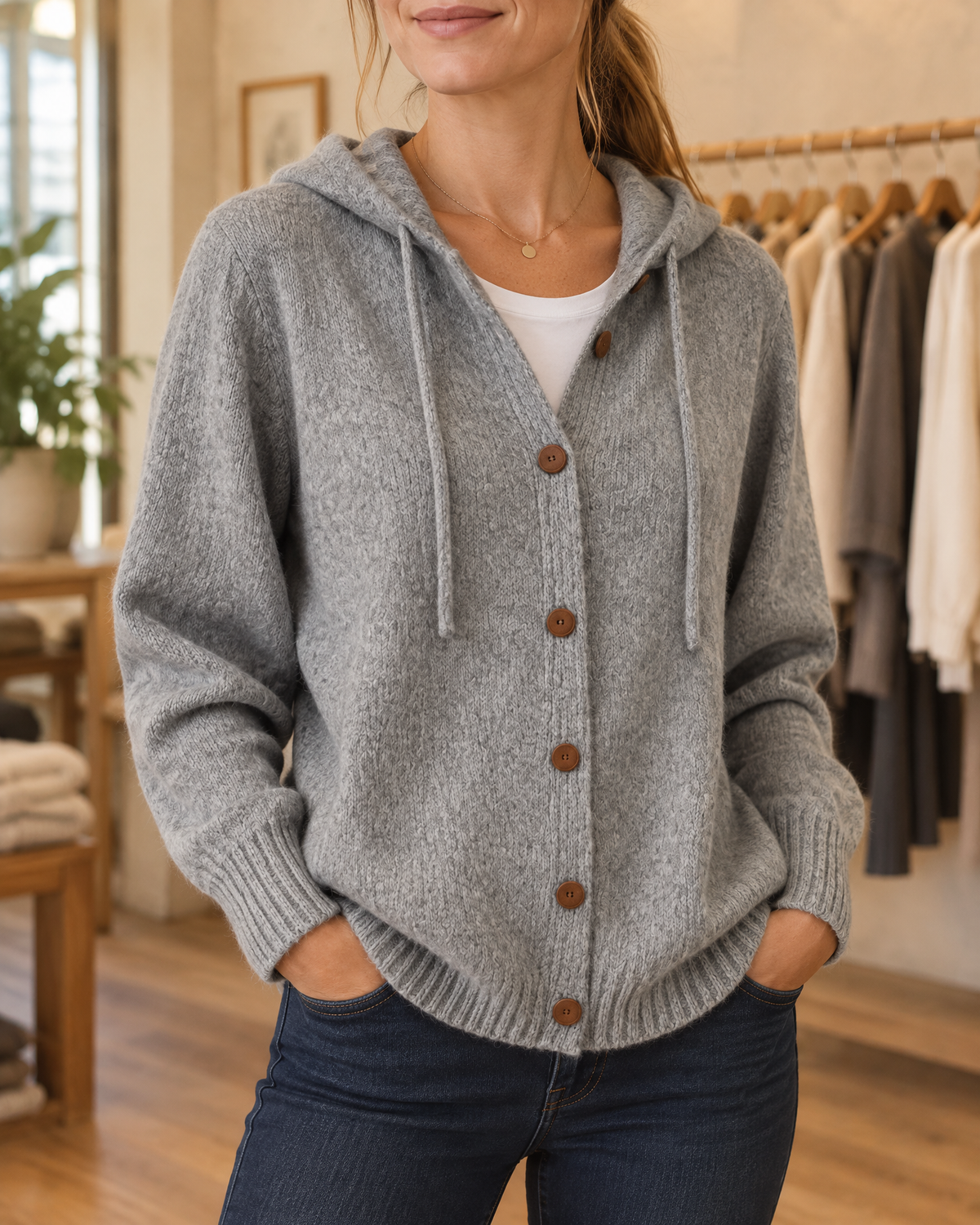 Nyla - Hooded Knit Cardigan
