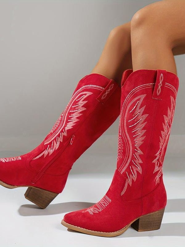 Women's Satin Cigarette Boots, Slim Fit Low Heel