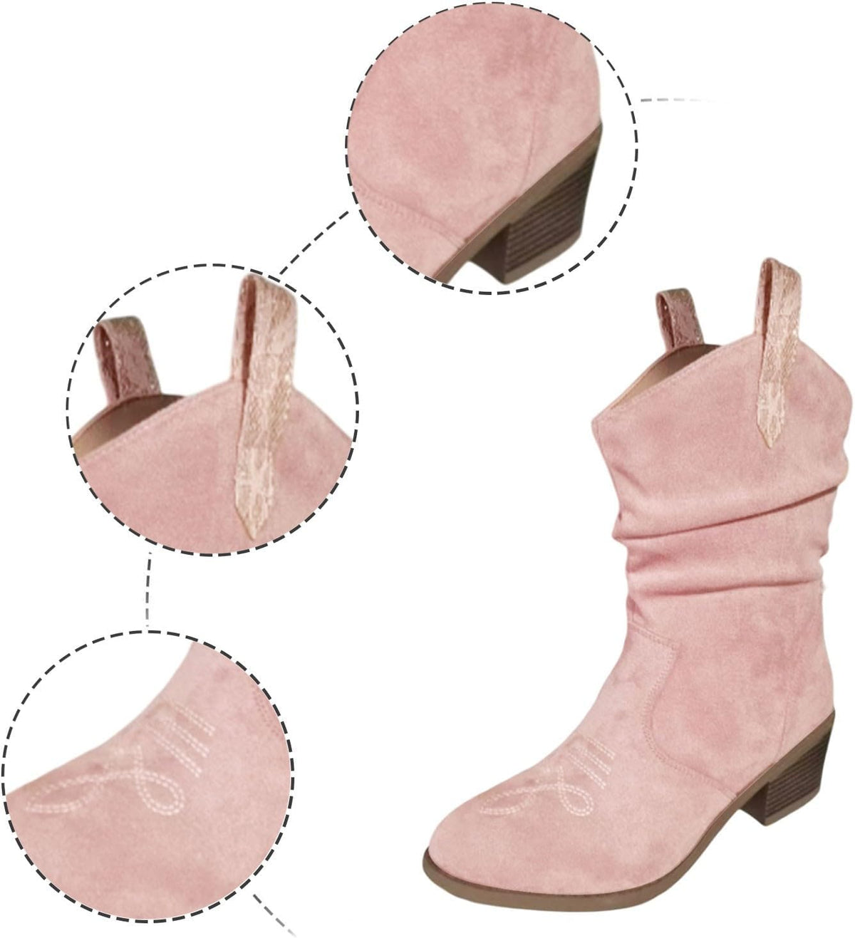 Women's Western Ankle Boots, Tassel and Braided Buckle