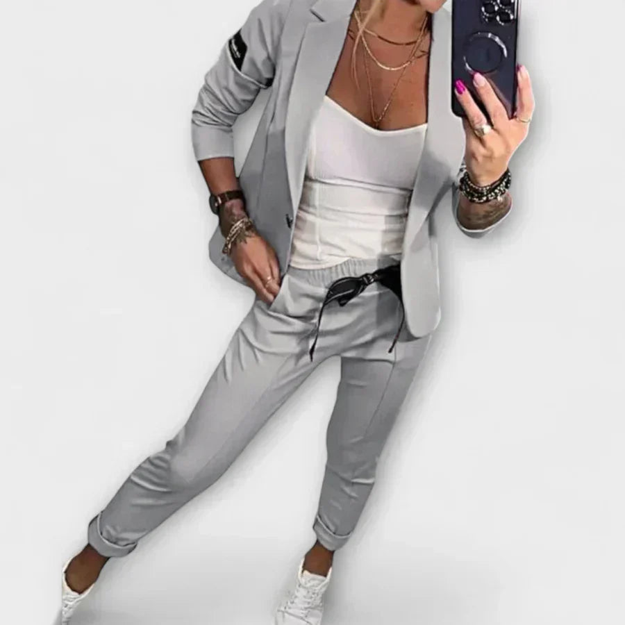 Vionne | Elegant Set of Top, Jacket, and Pants