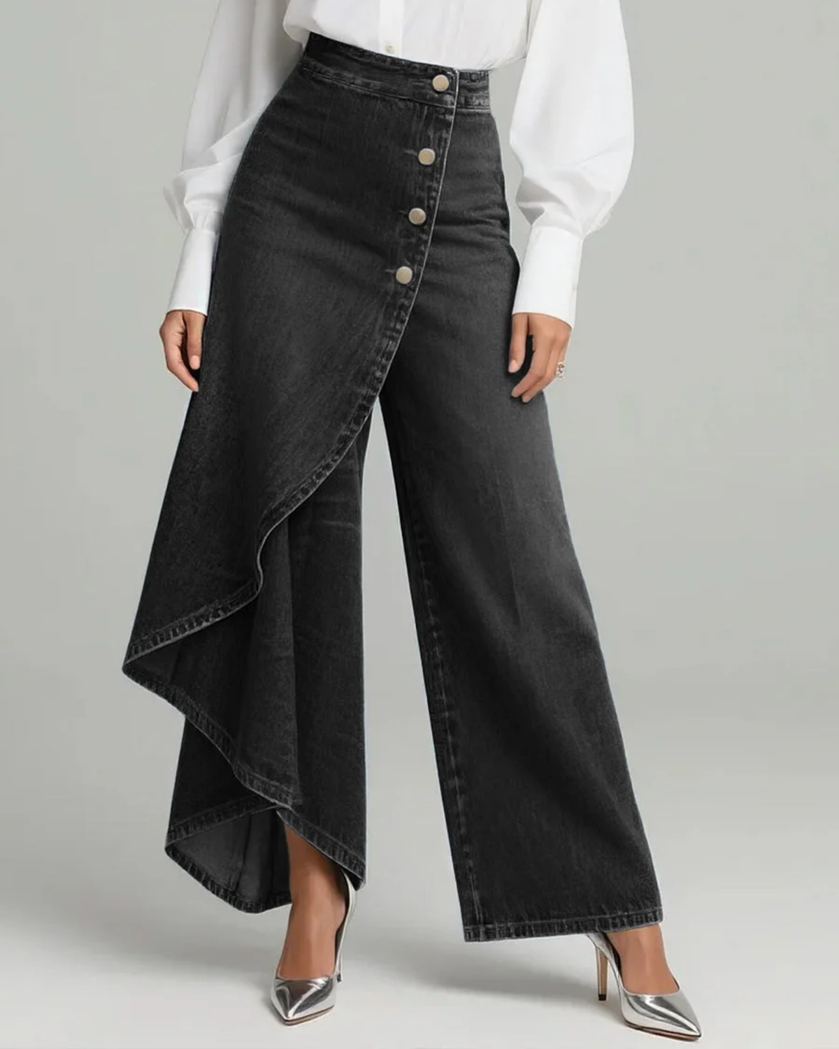 Abigail - Slim Fit Denim Wrap Jeans