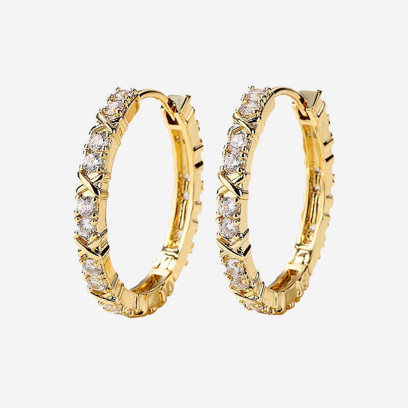 Aurelisse | Zirconia Cross Earrings 18K Gold