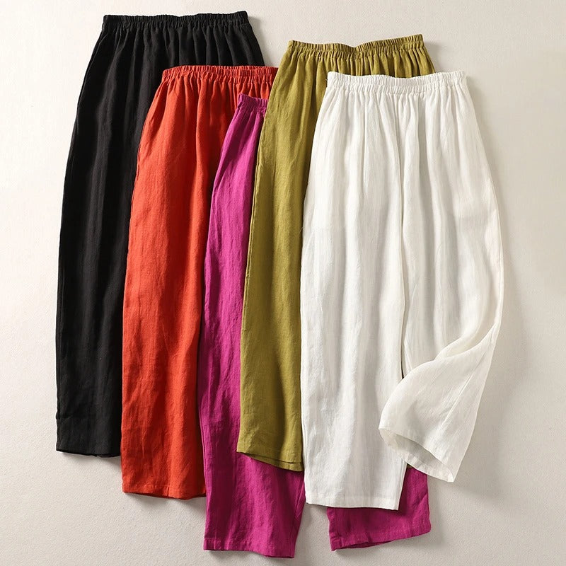 Carolina relaxed wide-leg linen trousers – view 2