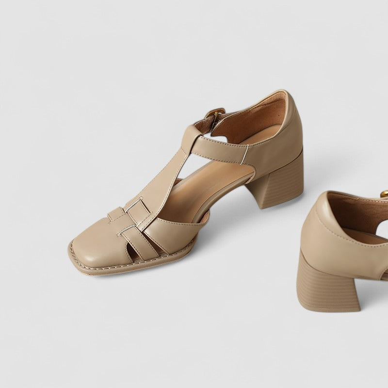 VÉRONIQUE | BLOCK HEEL T-STRAP SHOES