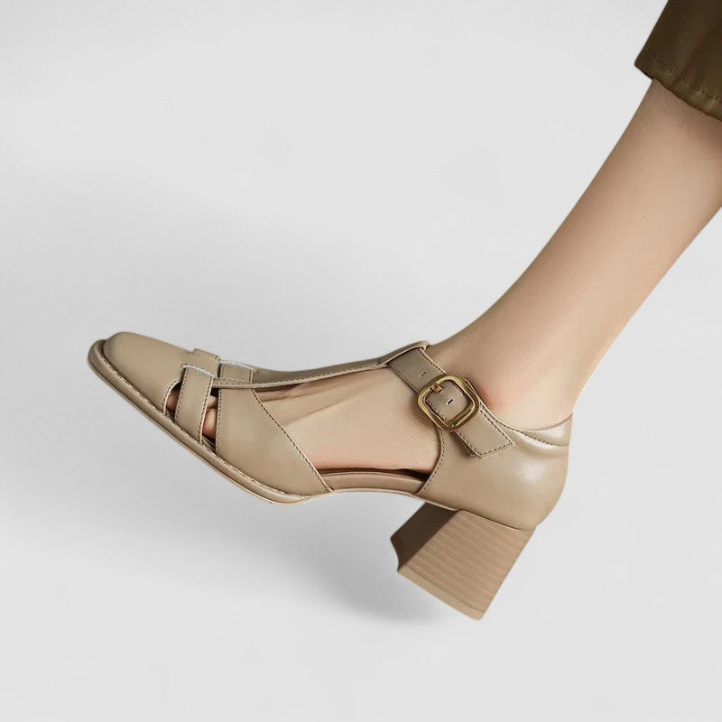 VÉRONIQUE | BLOCK HEEL T-STRAP SHOES