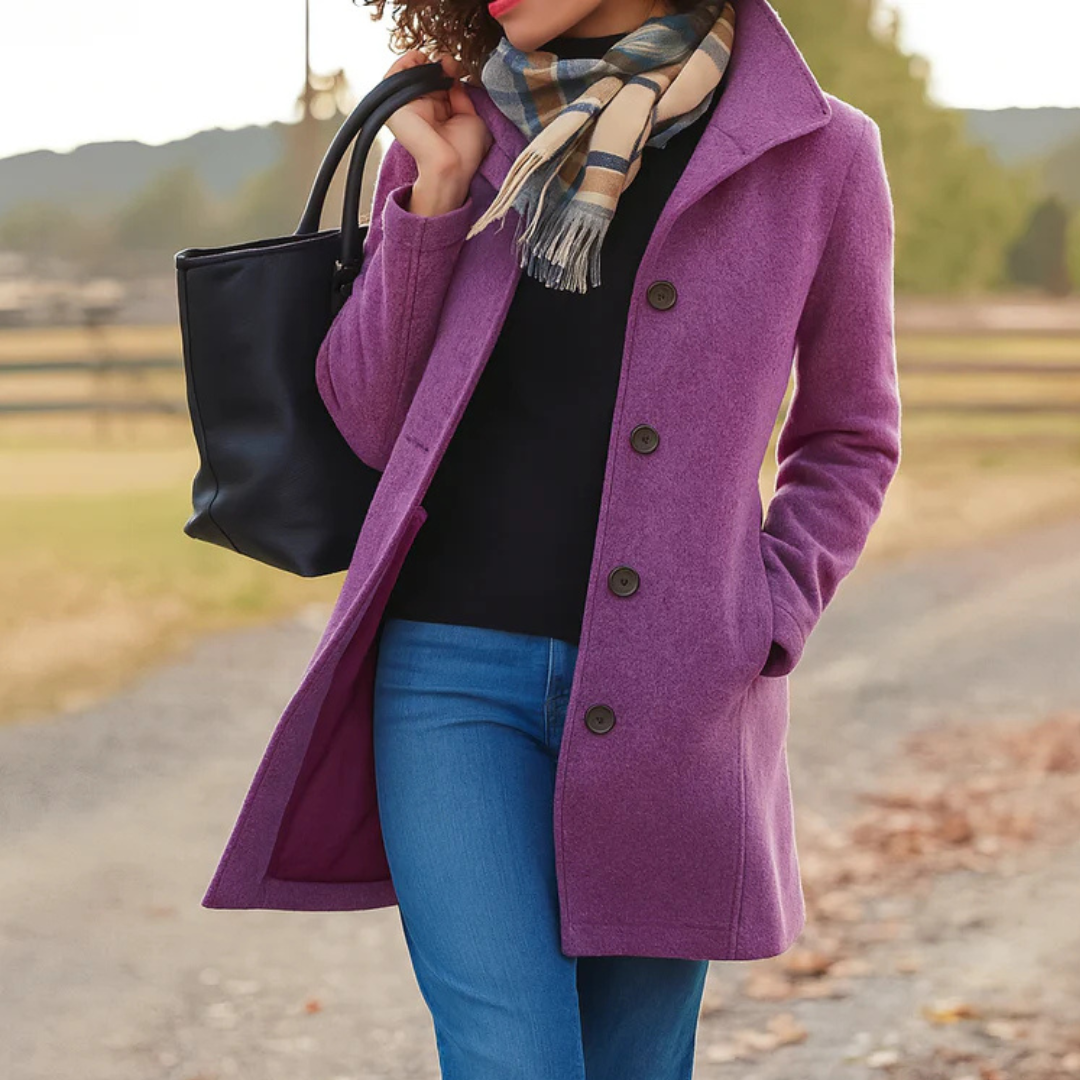Aurora™ | Classic Tailored Coat with Matching Scarf
