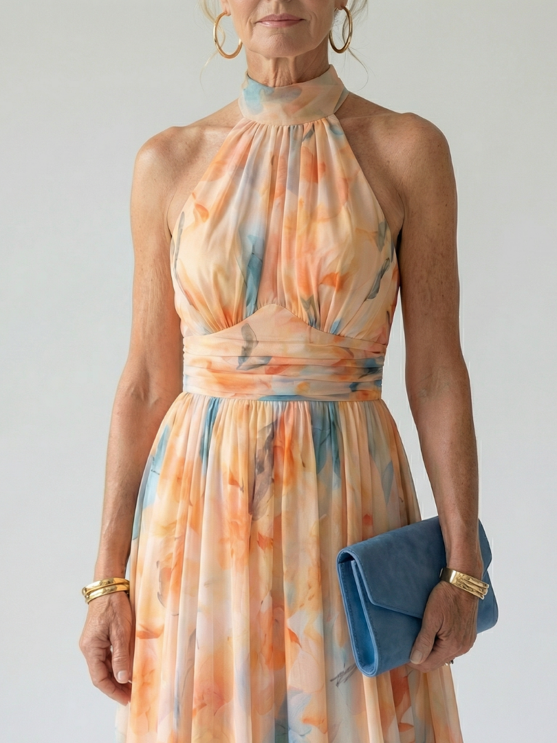 Violet™ | Soft Halter Midi Dress
