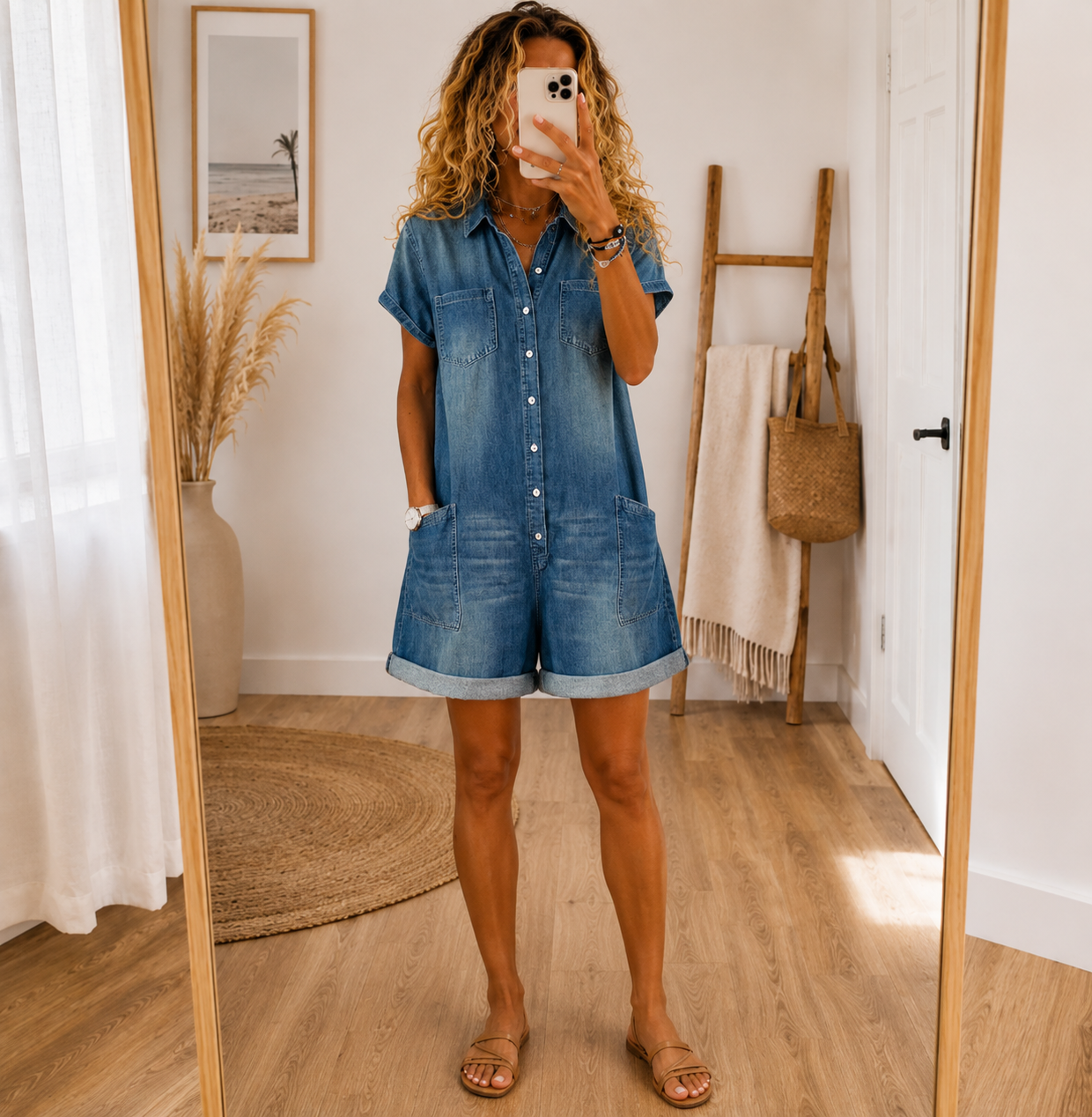Jasmine Vintage Short Overalls