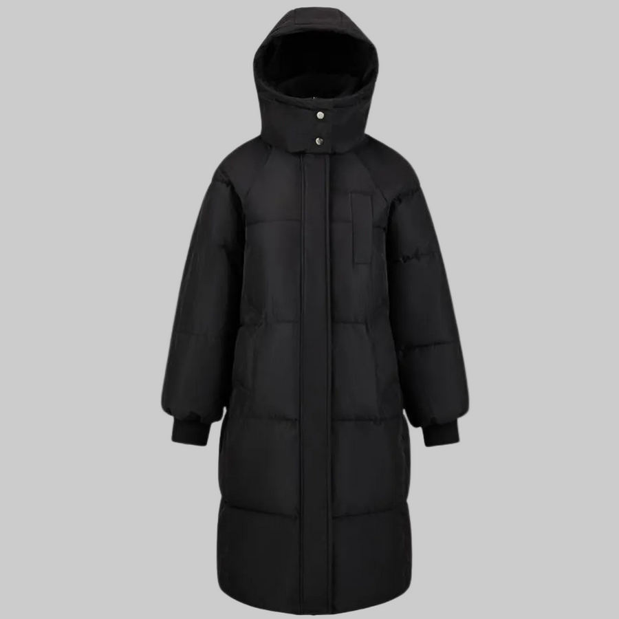 Women's Long Puffer Jacket, Hooded Longline Midi Quilted Coat