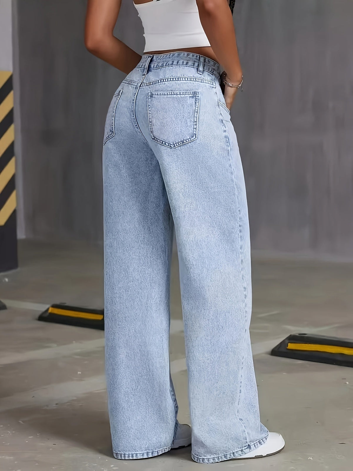 Women's Baggy Jeans, High Rise Wide Leg Full Length