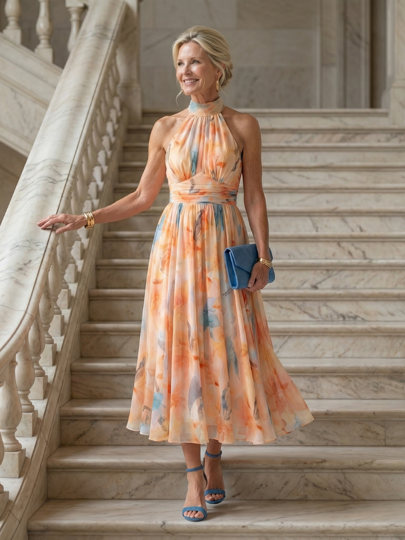 Violet™ | Soft Halter Midi Dress