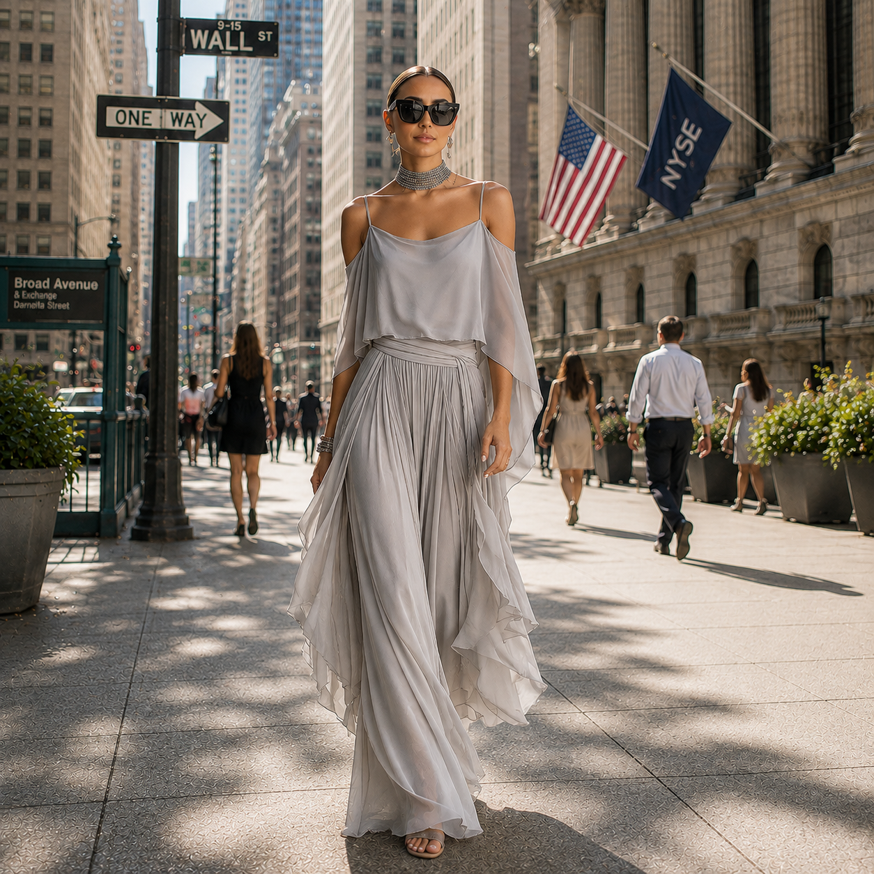 Renata | Gray Fluid Set with Strappy Top and Lightweight Pants