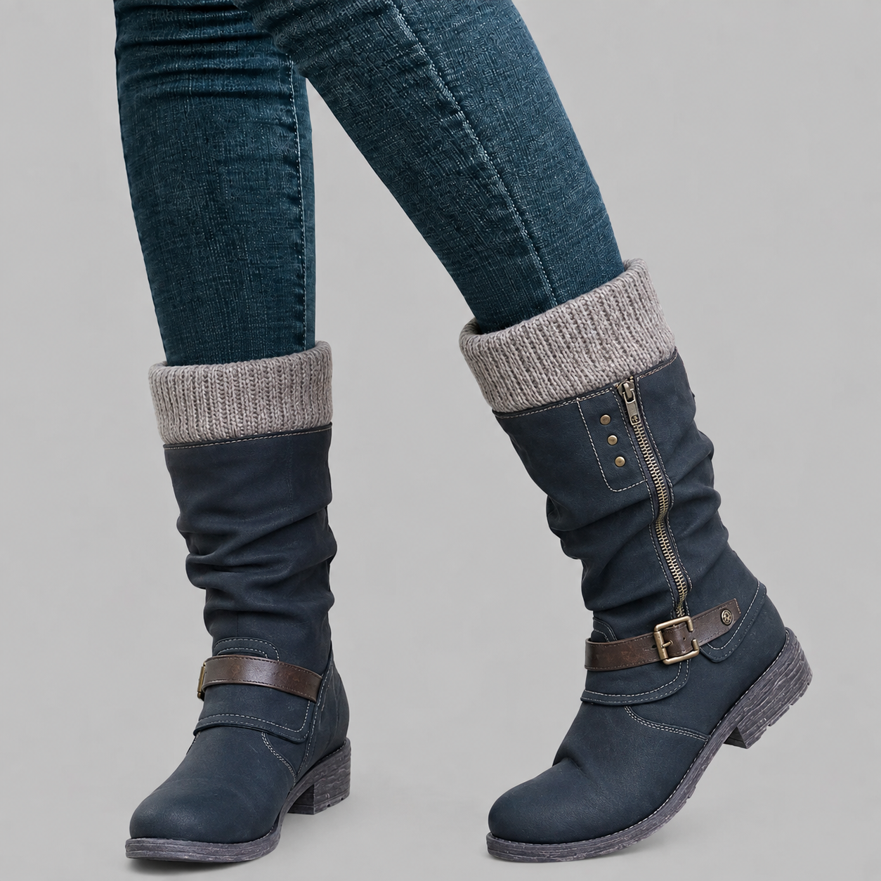 Women's Knee High Boots With Non-Slip Rubber Soles