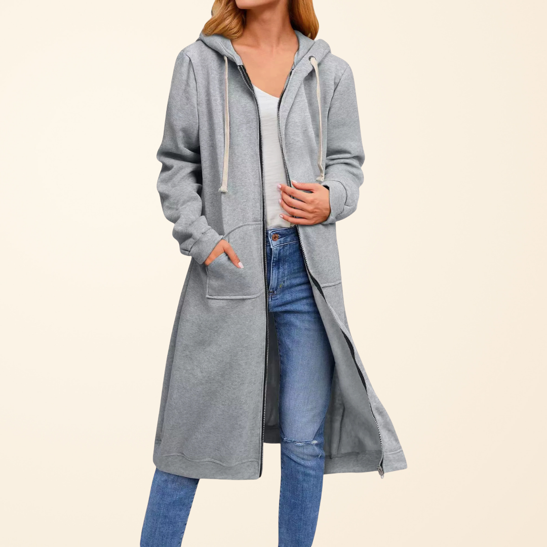 Madelyn - Relaxed Zip-Up Longline Cardigan