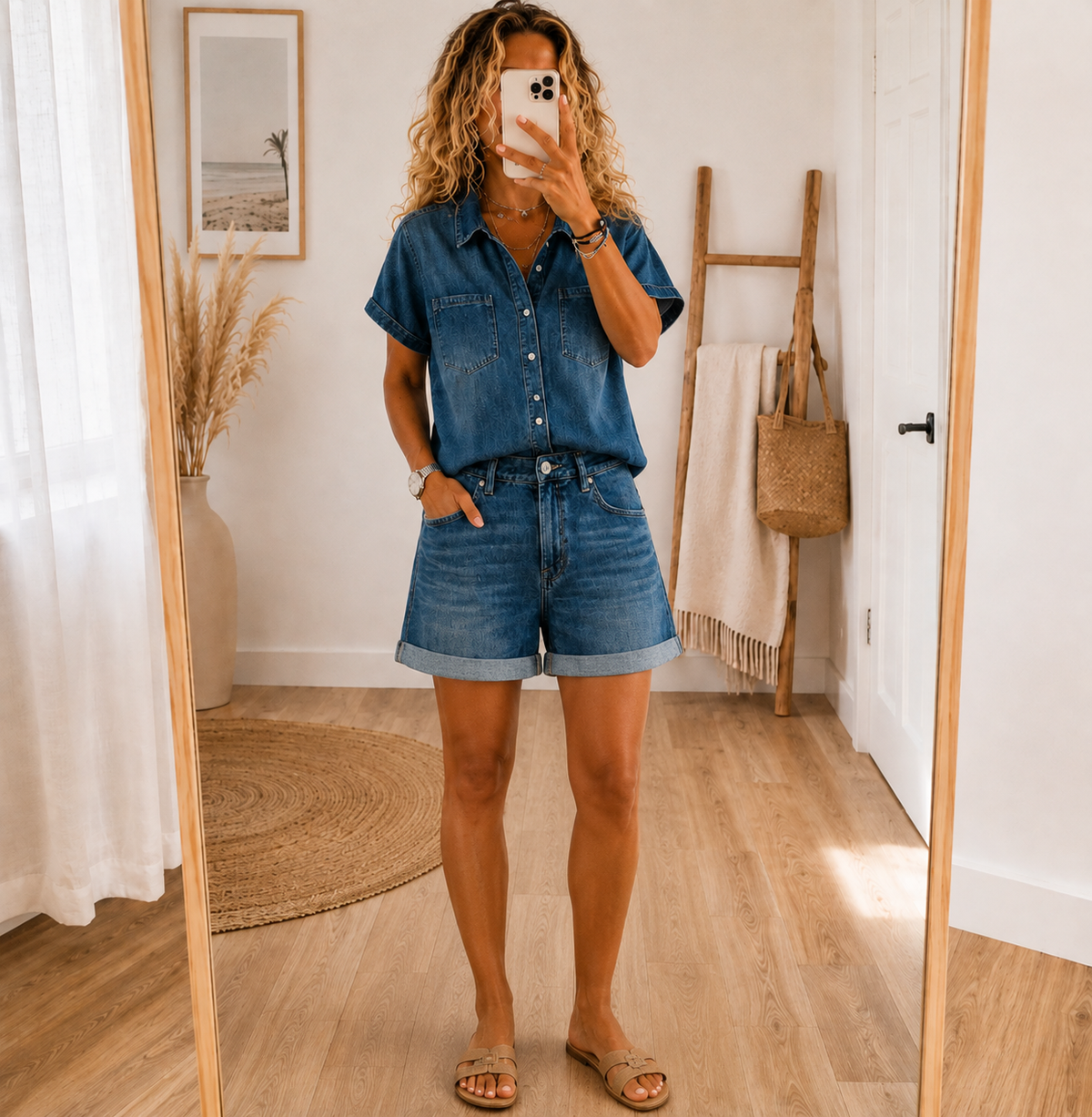 Sofia Comfortable Short Denim Set