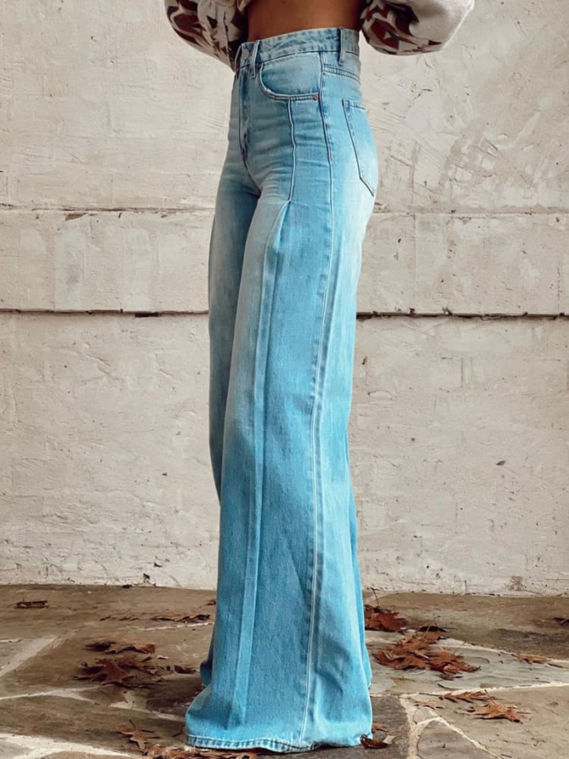Women's Wide Leg Pants, High Rise Retro Full Length