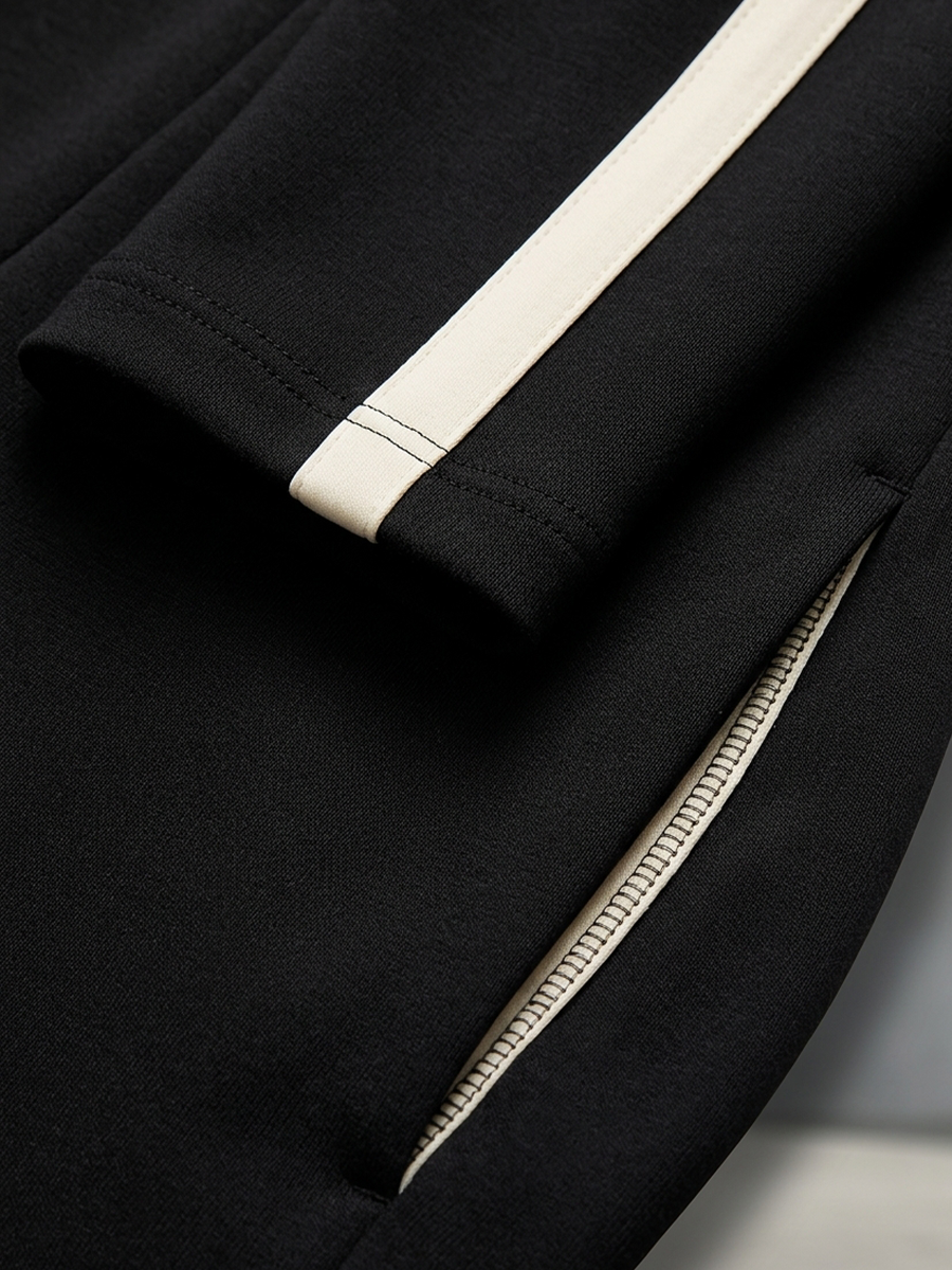Women's Two-Piece Tracksuit Set, Half Zip Top & Wide Leg Pants