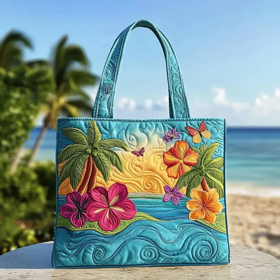 Island Breeze handmade quilted tote bag