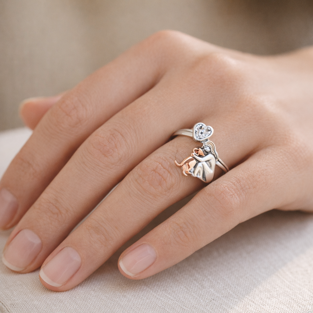 Silver Dog Ring – Adjustable Fit