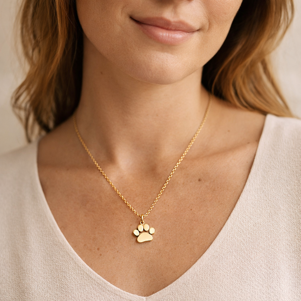 Elegant Silver Paw Necklace – Stainless Steel