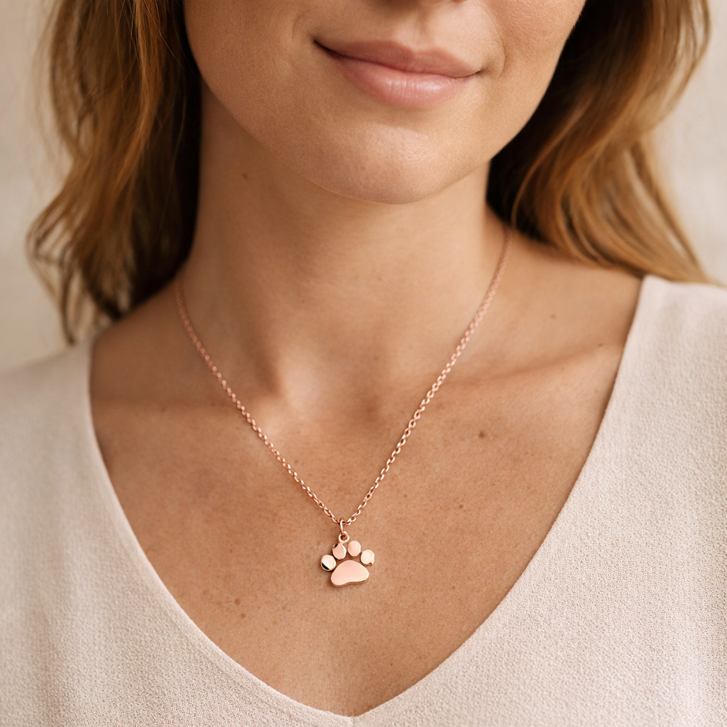 Elegant Silver Paw Necklace – Stainless Steel