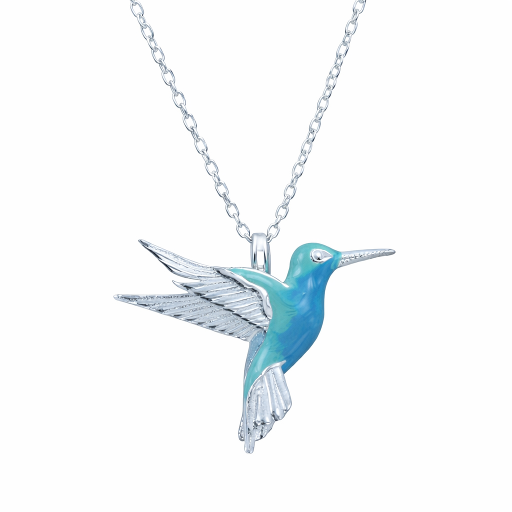 Blue Hummingbird Necklace