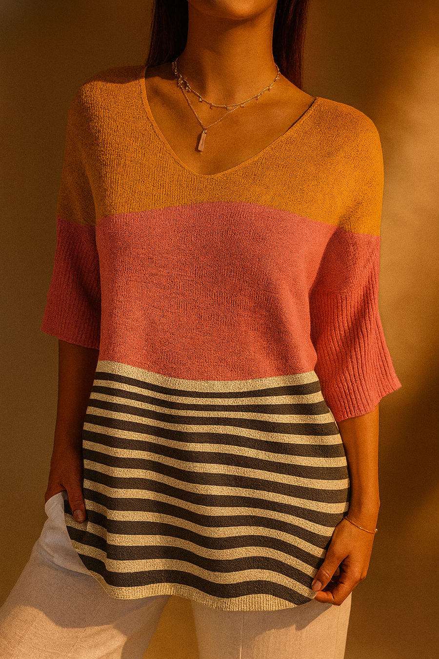Corinna | Relaxed Colour-Block Pullover