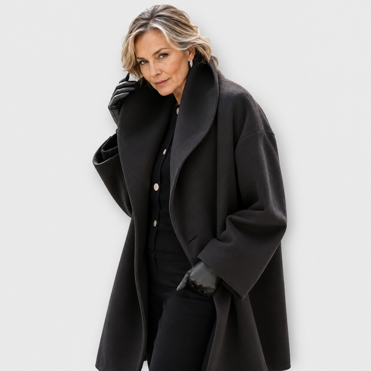 Brigitta Oversized Wide-Collar Winter Coat
