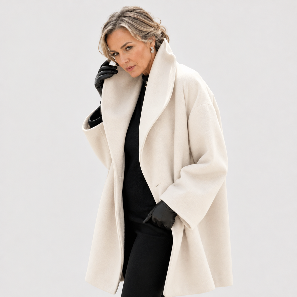 Brigitta Oversized Wide-Collar Winter Coat