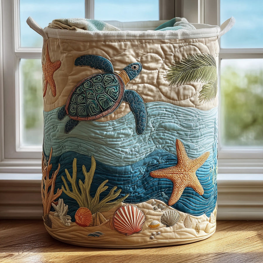 Coral | Coastal Harmony Laundry Basket