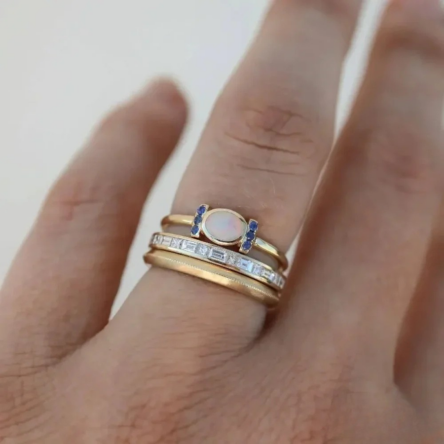 Set of Vintage Gold Opal Rings
