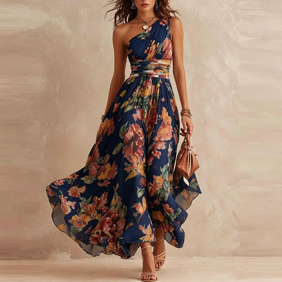 Aurora one-shoulder floral maxi dress – view 2