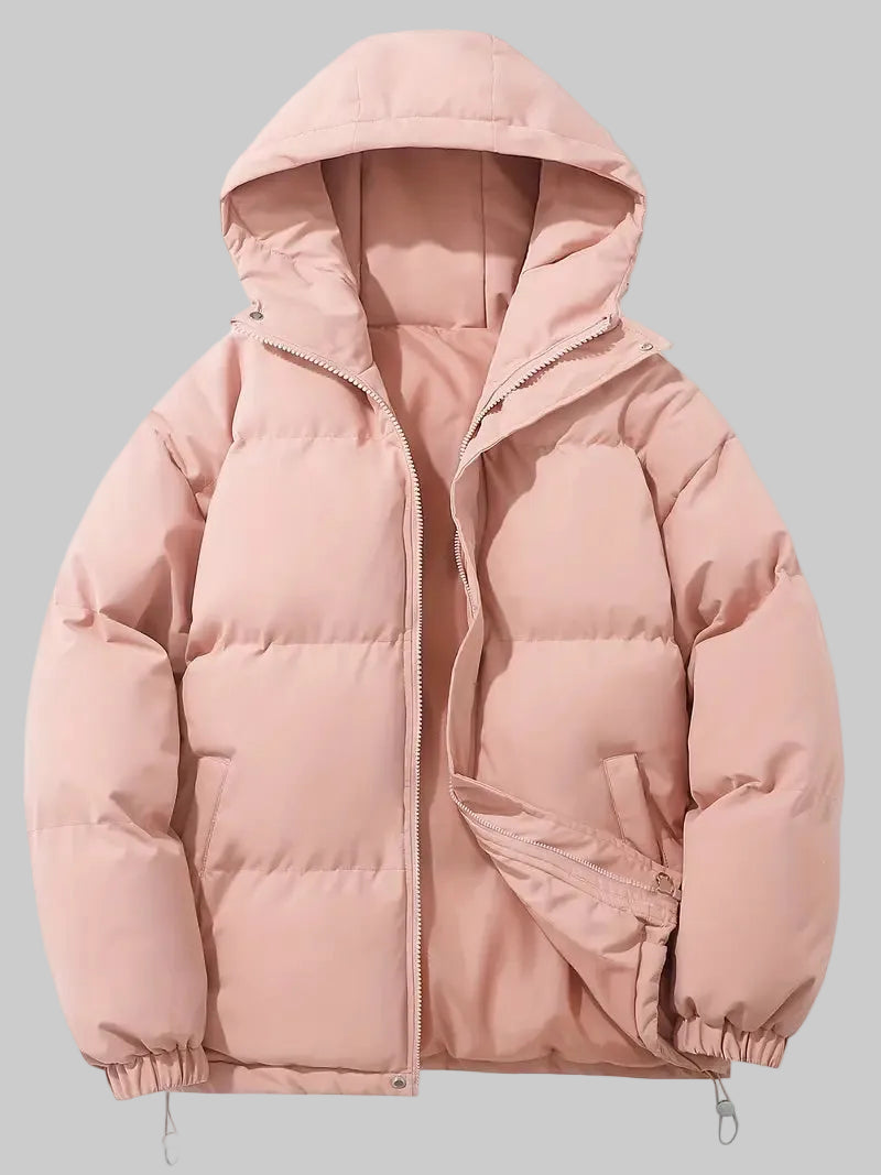 Women's Puffer Jacket, Oversized Hooded Quilted Zip-Up