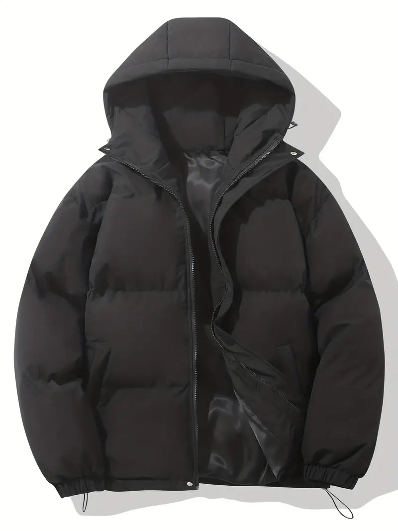 Women's Puffer Jacket, Oversized Hooded Quilted Zip-Up