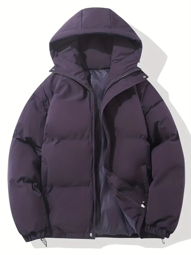 Women's Puffer Jacket, Oversized Hooded Quilted Zip-Up