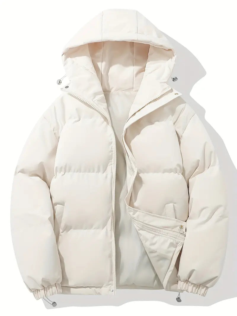 Women's Puffer Jacket, Oversized Hooded Quilted Zip-Up