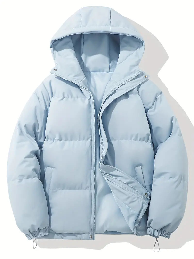 Women's Puffer Jacket, Oversized Hooded Quilted Zip-Up