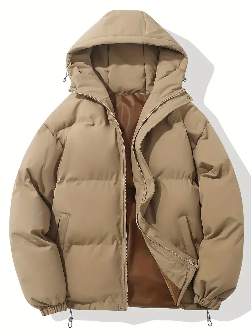Women's Puffer Jacket, Oversized Hooded Quilted Zip-Up