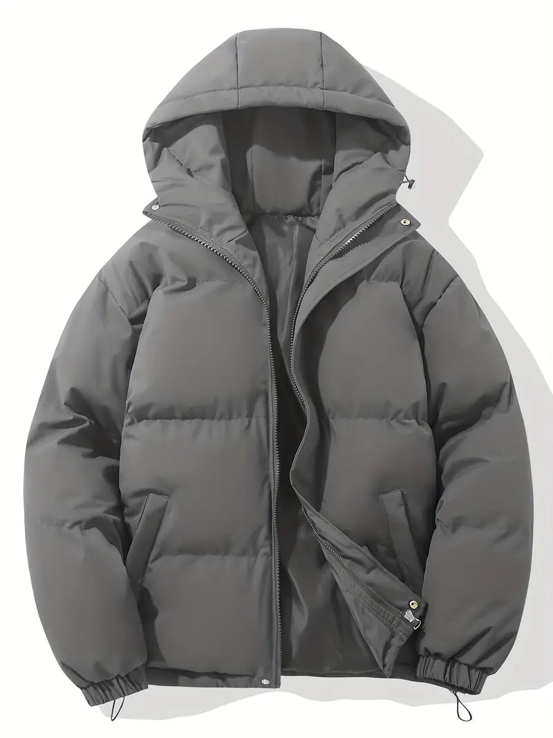 Women's Puffer Jacket, Oversized Hooded Quilted Zip-Up