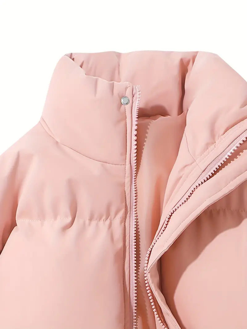 Women's Puffer Jacket, Oversized Hooded Quilted Zip-Up