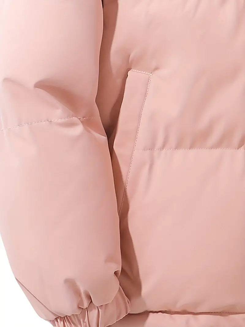 Women's Puffer Jacket, Oversized Hooded Quilted Zip-Up