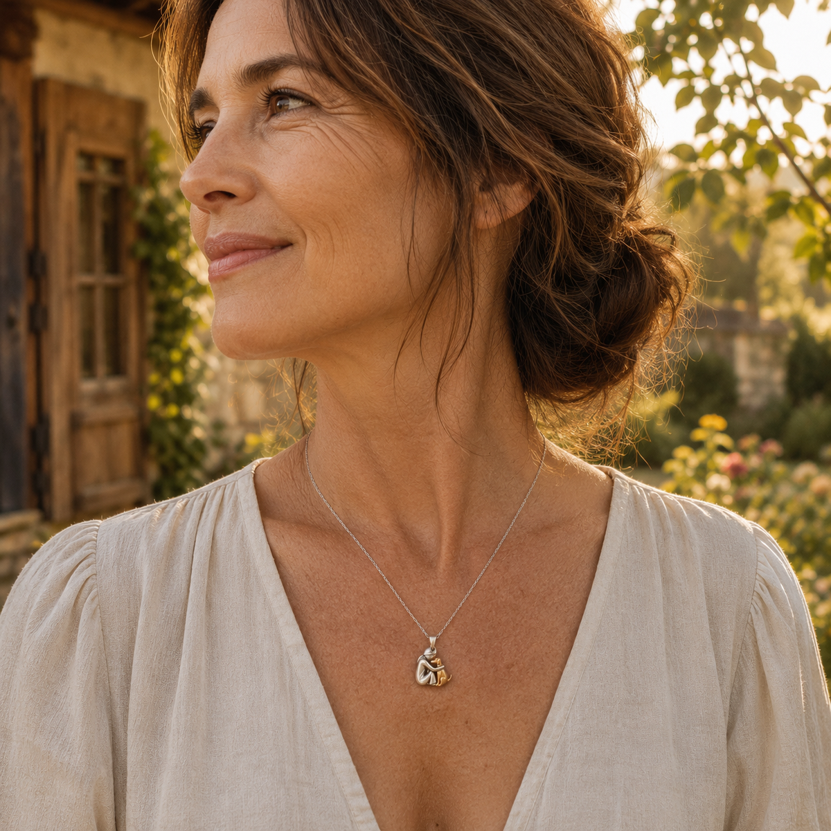 Eternal Embrace | Pet Silhouette Necklace