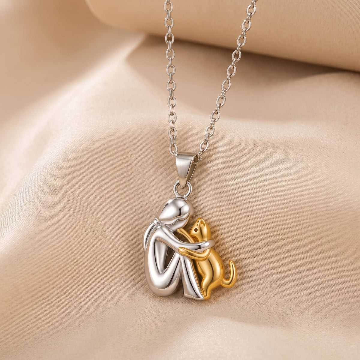 Eternal Embrace | Pet Silhouette Necklace