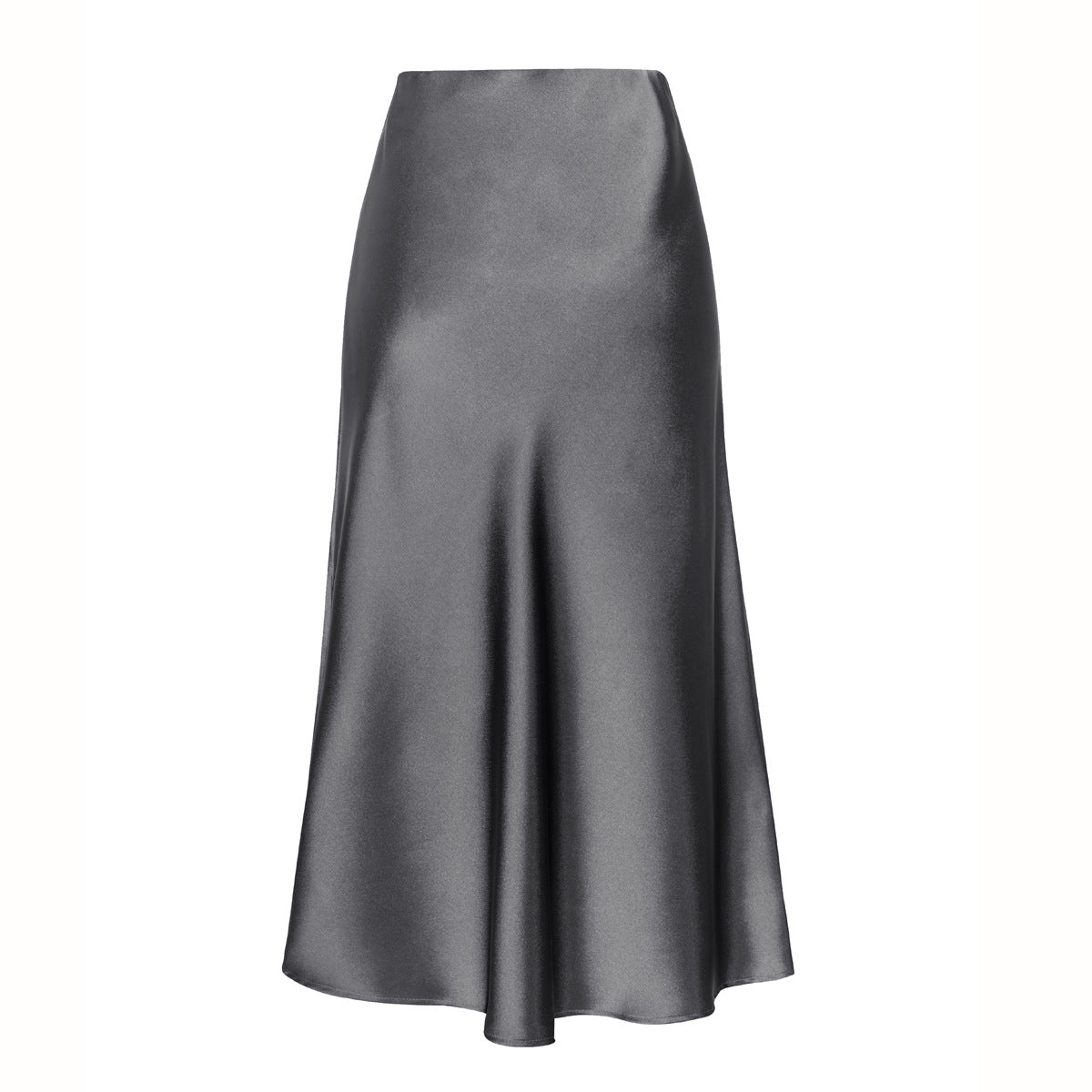 Women's Midi Skirt, Bias Cut High Waist Flared Silhouette
