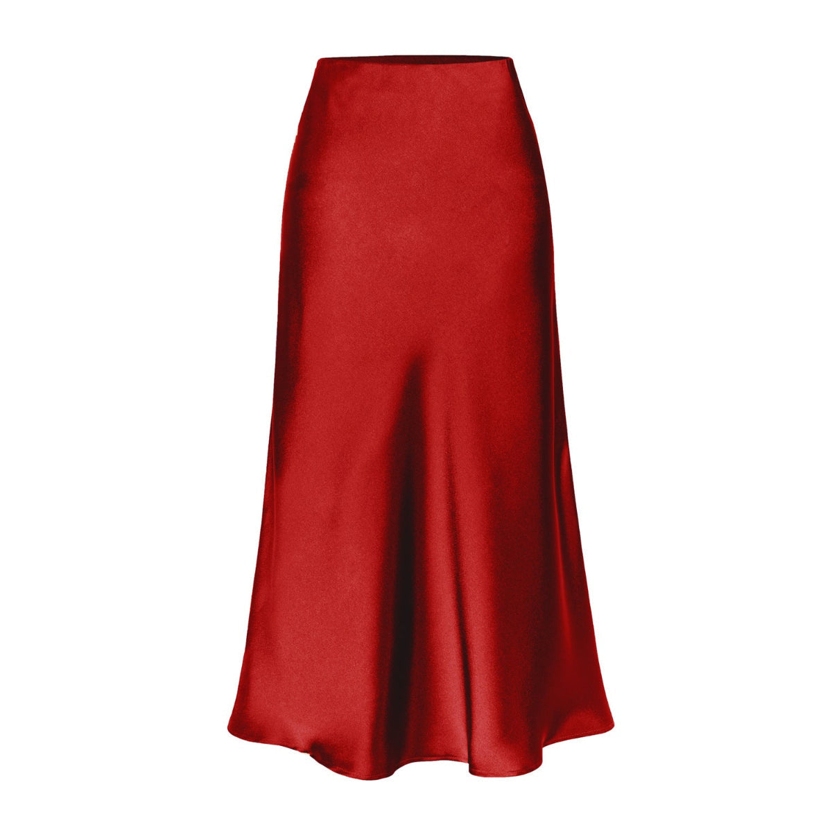 Women's Midi Skirt, Bias Cut High Waist Flared Silhouette