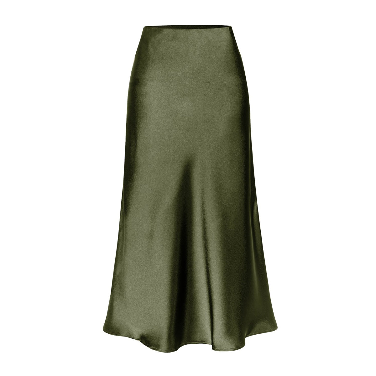 Women's Midi Skirt, Bias Cut High Waist Flared Silhouette