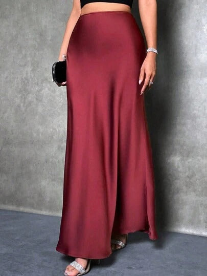 Women's Maxi Skirt, High Waist Bias Cut A-Line Silhouette