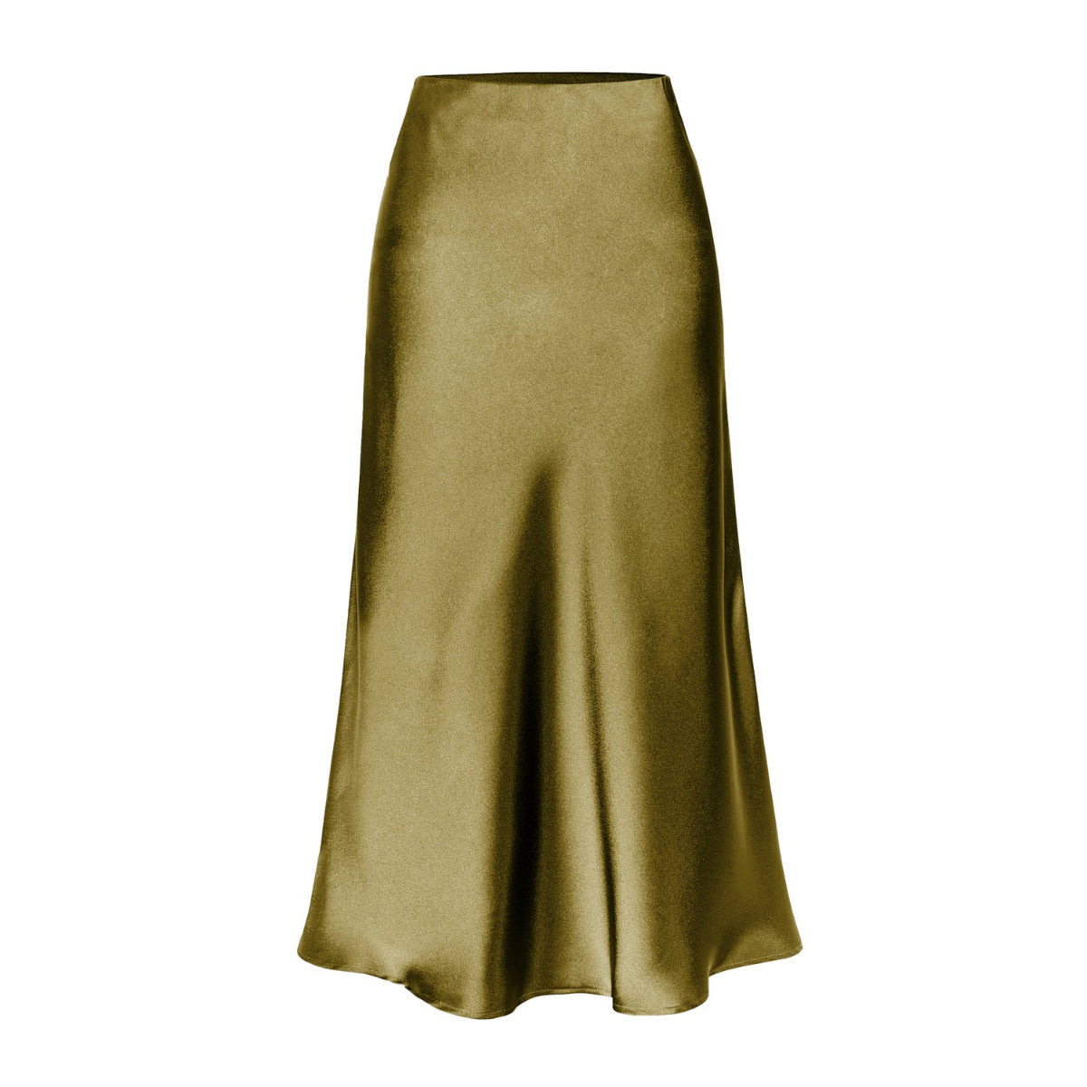 Women's Midi Skirt, Bias Cut High Waist Flared Silhouette