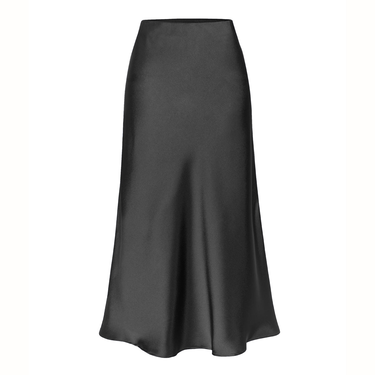 Women's Midi Skirt, Bias Cut High Waist Flared Silhouette