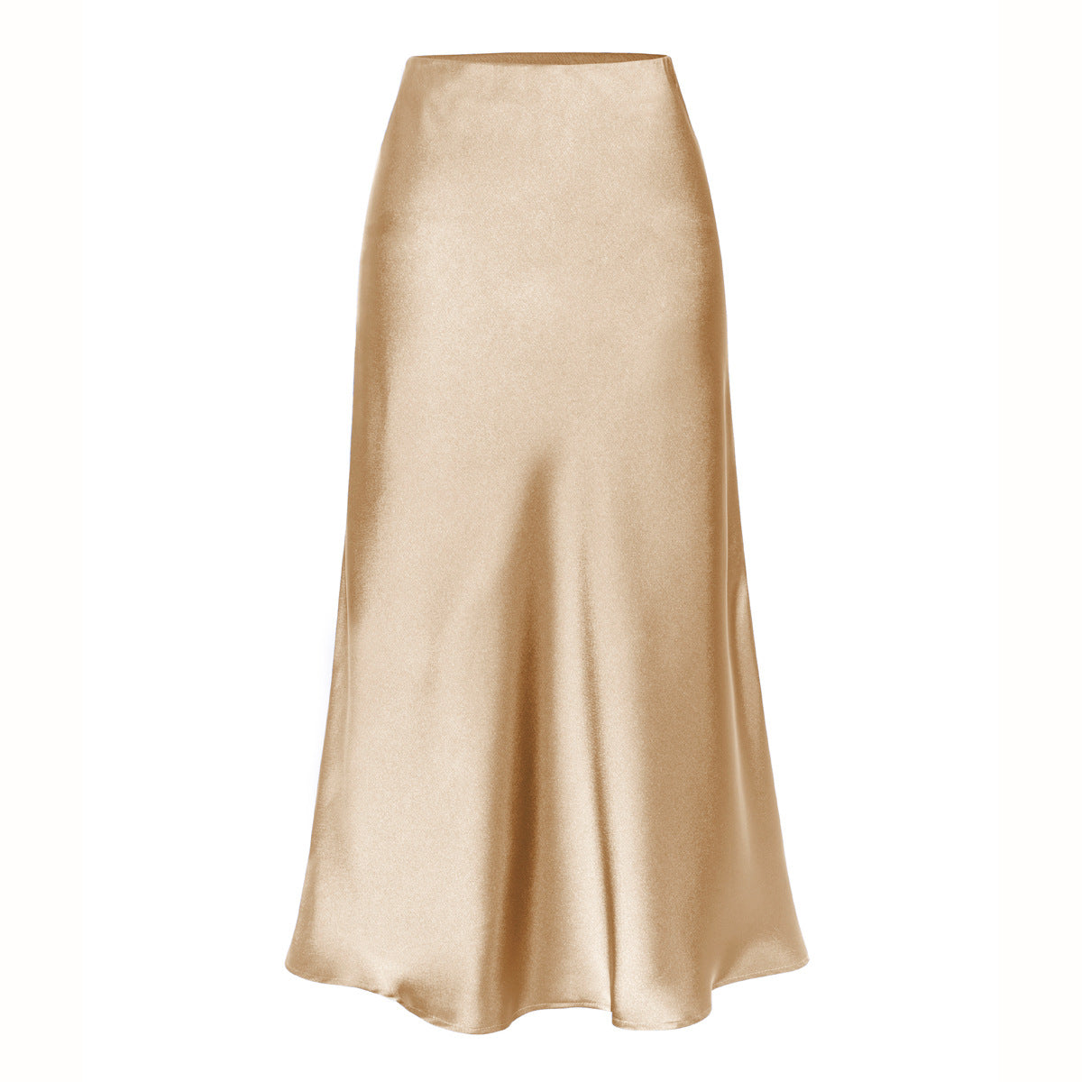 Women's Midi Skirt, Bias Cut High Waist Flared Silhouette